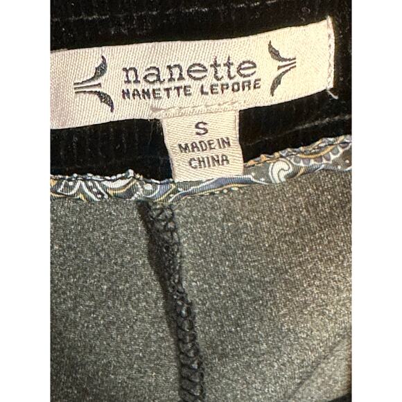 Nanette Lepore black velvet pull on legging pants size small - Picture 3 of 6
